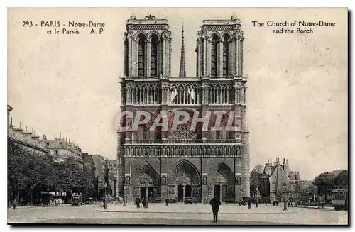 Cartes postales Paris Notre Dame et le Parvis