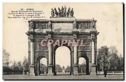 Ansichtskarte AK Paris Arc de Triomphe du Carrousel construit en 1806 par les ordres de Napoleon Ier en memoire d