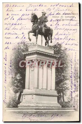 Cartes postales Paris Statue de Lafayette Cour du Louvre