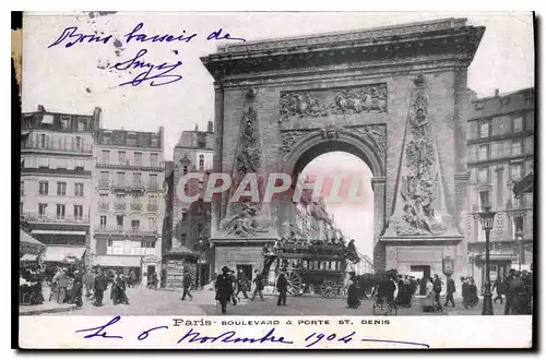 Cartes postales Paris Boulevard et Port St Denis