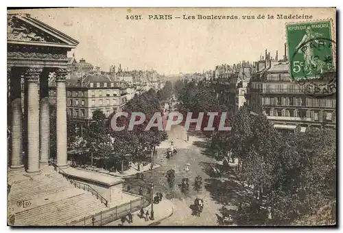 Cartes postales Paris les Boulevards vus de la Madeleine