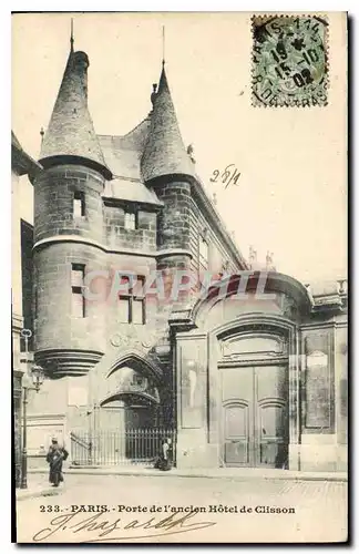 Cartes postales Paris Porte de l'ancien hotel de Clissson