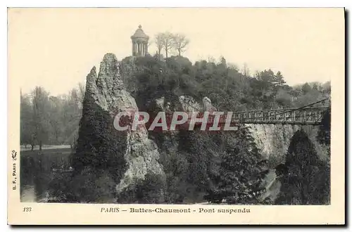 Ansichtskarte AK Paris Buttes Chaumont Pont suspendu