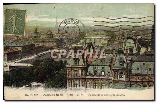 Ansichtskarte AK Paris Panorama des Huits Ponts