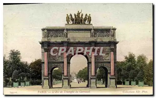 Cartes postales Paris l'Arc de Triomphe du Carrousel