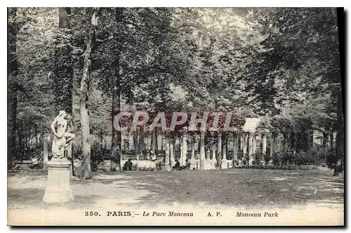 Cartes postales Paris le Parc Monceau