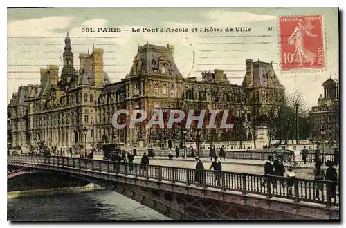 Ansichtskarte AK Paris le Pont d'Arcole et hotel de Ville