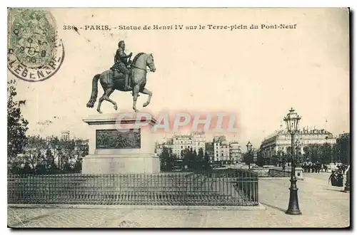 Cartes postales Paris statue de Henri IV sur le Terre Plein du Pont Neuf