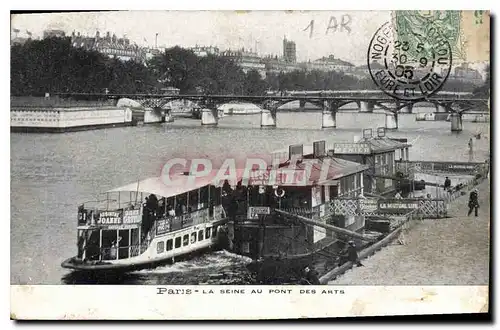 Cartes postales Paris la Seine au Pont des Arts Bateaux Peniches