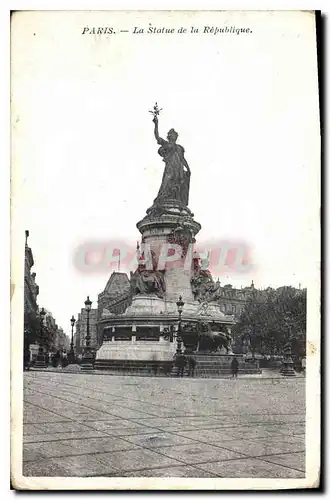 Cartes postales Paris la statue de la Republique