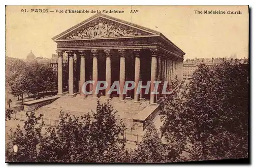 Cartes postales Paris vue d'ensemble de la Madeleine