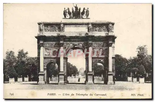 Cartes postales Paris l'Arc de Triomphe du Carrousel