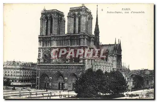 Cartes postales Paris Notre Dame vue d'ensemble