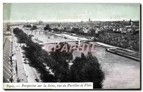 Cartes postales Paris Perspective sur la seine vue du Pavillon de Flore