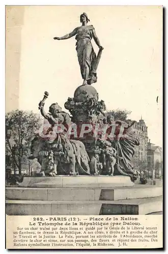 Ansichtskarte AK Paris 12e Place de la Nation le Triomphe de la Republique par Dalou