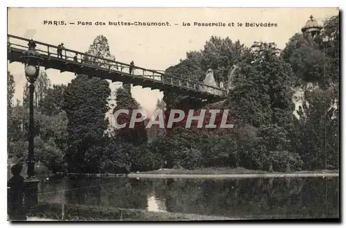 Ansichtskarte AK Paris Parc des Buttes Chaumont la Passerelle et le Belvedere