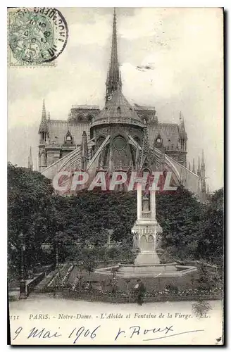 Ansichtskarte AK Paris Notre Dame l'Abside et Fontaine de la Vierge