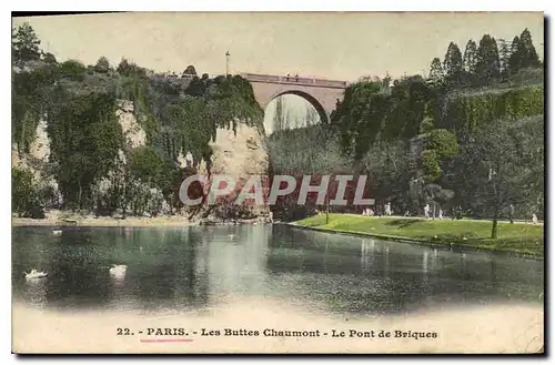 Ansichtskarte AK Paris Les Buttes Chaumont Le Pont de Briques