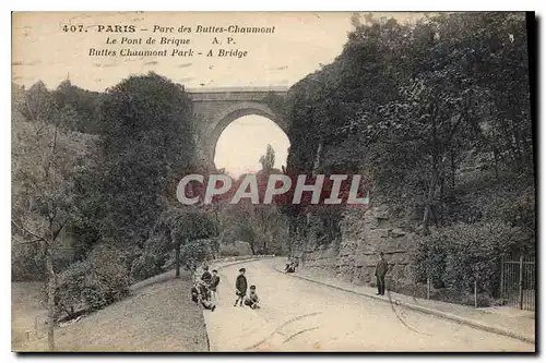 Ansichtskarte AK Paris Parc des Buttes Chaumont le Pont de Brique