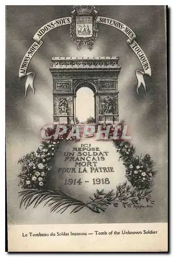 Cartes postales Le Tombeau du Soldat Inconnu