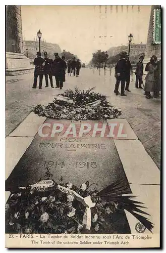 Ansichtskarte AK Paris La Tombe du Soldat inconnu sous l'Arc de Triomphe