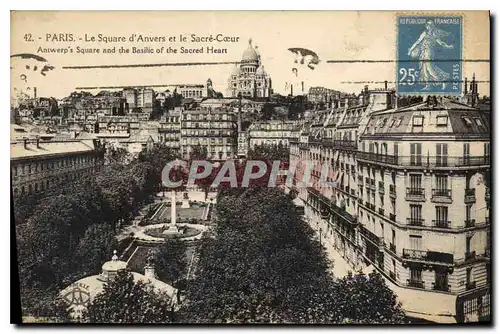 Ansichtskarte AK Paris Le Square d'Anvers et le Sacre Coeur