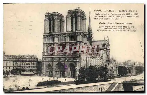 Cartes postales Paris Notre Dame Style ogival