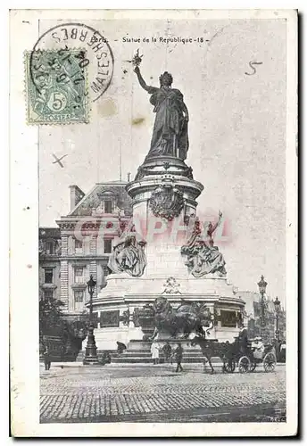 Cartes postales Paris Statue de la Republique