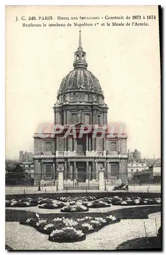 Ansichtskarte AK Paris Hotel des Invalides Renferme le Tombeau de Napoleon I et le Musee de l'Armee