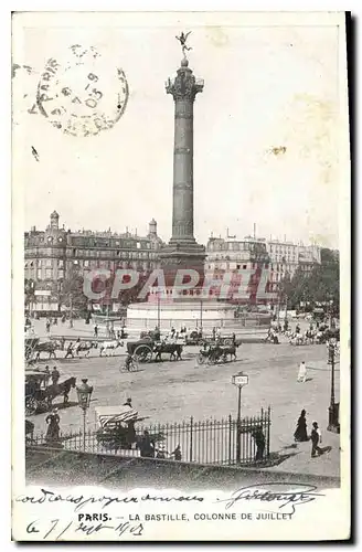 Cartes postales Paris la Bastille Colonne de Juillet