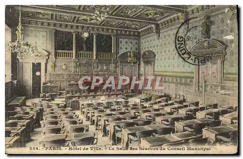 Cartes postales Paris Hotel de Ville la Salle des Seances du Conseil Municipal