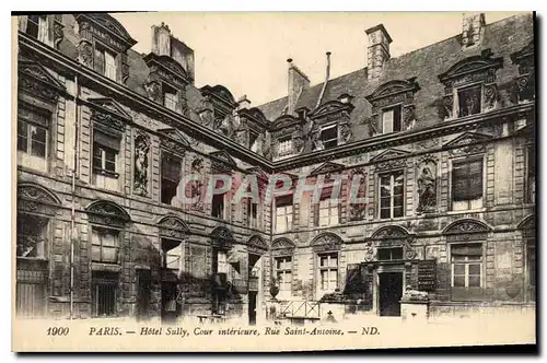 Cartes postales Paris Hotel Sully Cour interieure Rue Saint Antoine