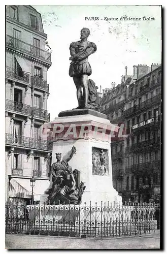 Cartes postales Paris Statue d'Etienne Dolet