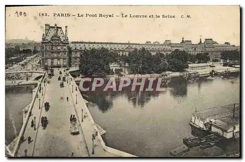 Ansichtskarte AK Paris Le Pont Royal Le Louvre et la Seine