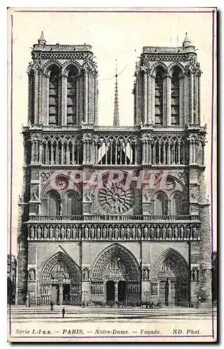 Cartes postales Paris Notre Dame Facade