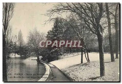 Ansichtskarte AK Paris Bois de Boulogne Les Borde du Lac sous la neige