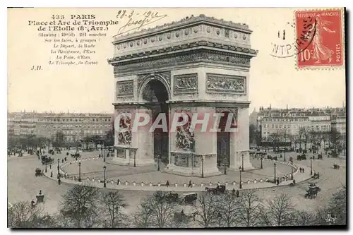 Cartes postales Paris Place et Arc de Triomphe de l'Etoile