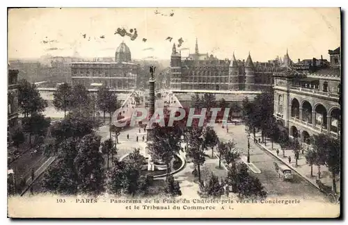 Ansichtskarte AK Paris Panorama de la Place du Chatelet pris vers la Conciergerie et le Tribunal du Commerce