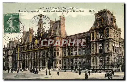 Cartes postales Paris L'Hotel de Ville Reconstruit apres 1871 par les architectes ballu et de Perthes