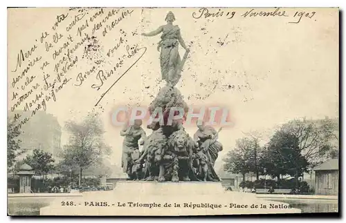 Ansichtskarte AK Paris Le Triomphe de la Republique Place de la Nation