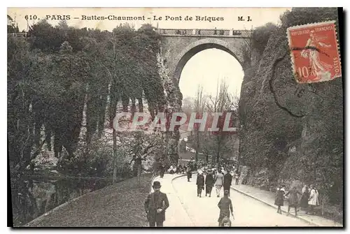 Ansichtskarte AK Paris Buttes Chaumont Le Pont de Briques