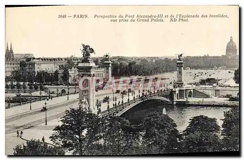 Ansichtskarte AK Paris Perspective du Pont Alexandre III et de l'Esplanade des Inavlides vue prise du Grand Palai