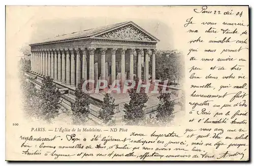 Cartes postales Paris l'Eglise de la Madeleine