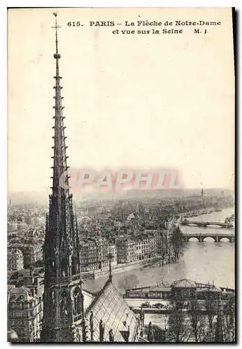 Ansichtskarte AK Paris Le Fleche de Notre Dame et vue sur la Seine