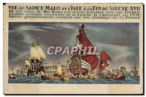 Ansichtskarte AK Vue de Saint Malo Reproduction du tableau de la Brasserie des Voyageurs