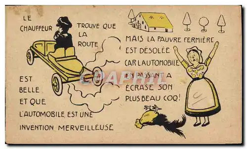 Cartes postales Est Belle et que Lautomobile est une invention Merveilleuse