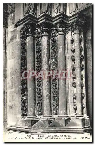 Cartes postales Paris La Sainte Chapelle Detail du Porche de la Loggia Chapiteaux et Colonnettes