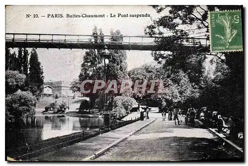 Ansichtskarte AK Paris Buttes Chaumont Le Pont suspendu