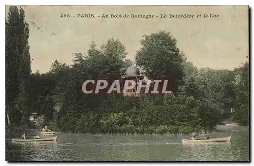 Cartes postales Paris Au Bois de Boulogne Le Belvedere et le Lac