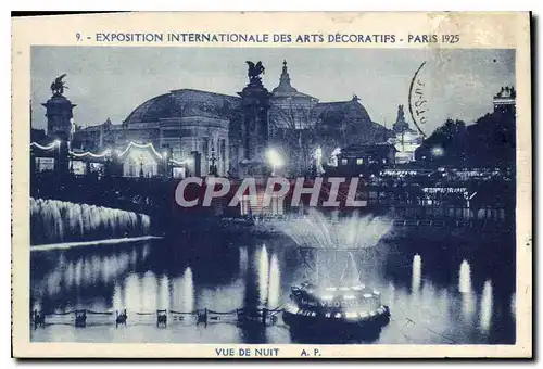 Cartes postales Exposition Internationale des Arts Decorateifs Paris Vue de Nuit